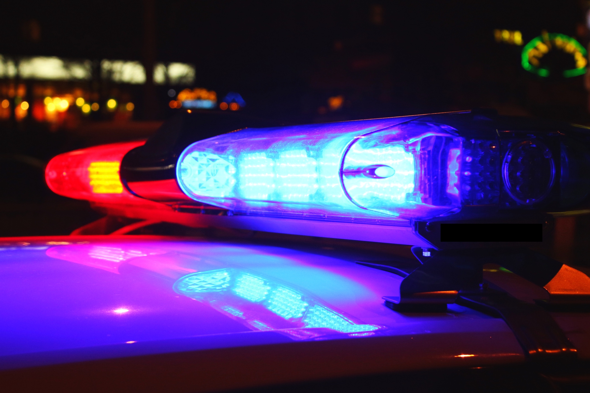closeup of police lights