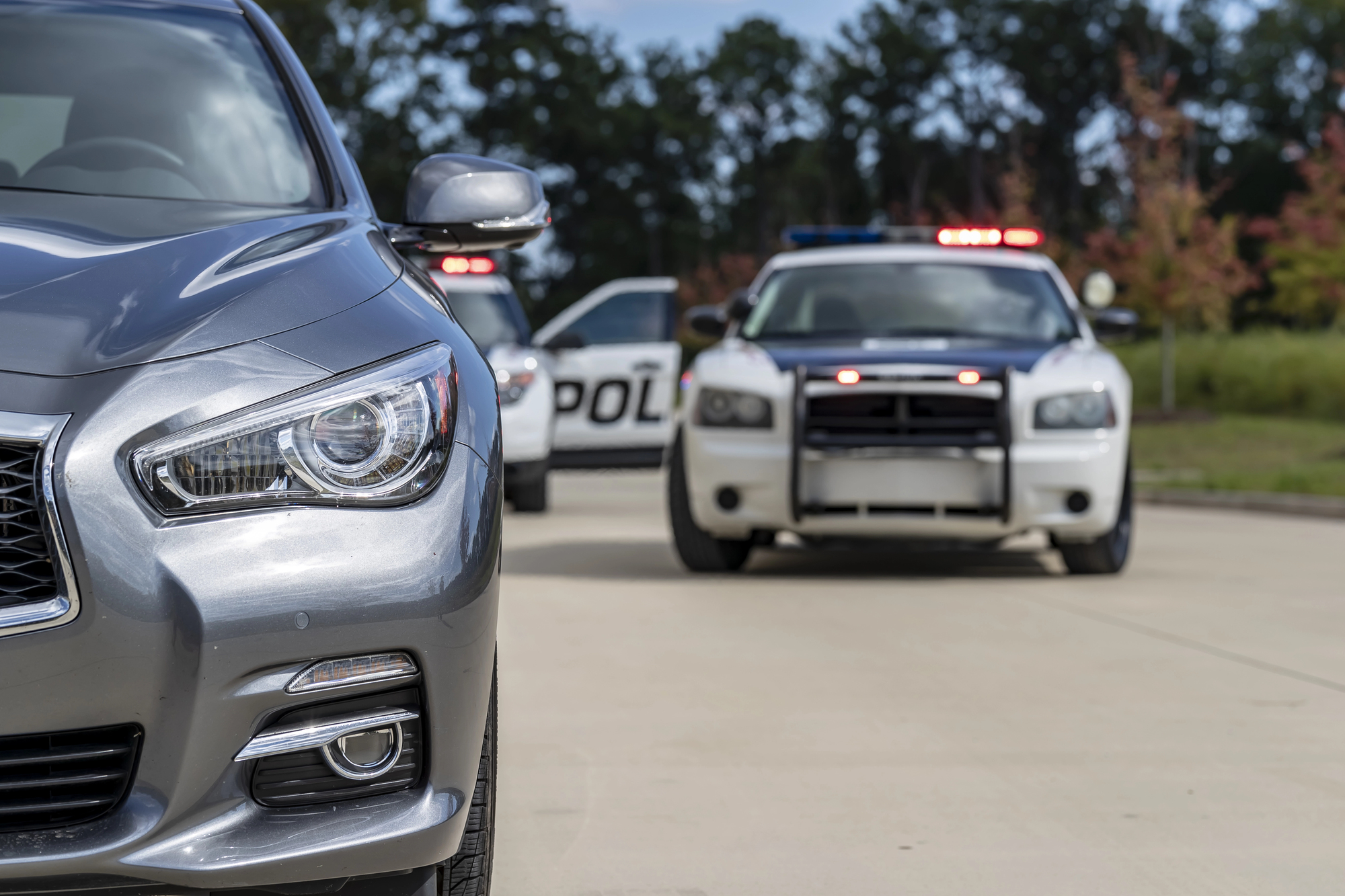police stopping car