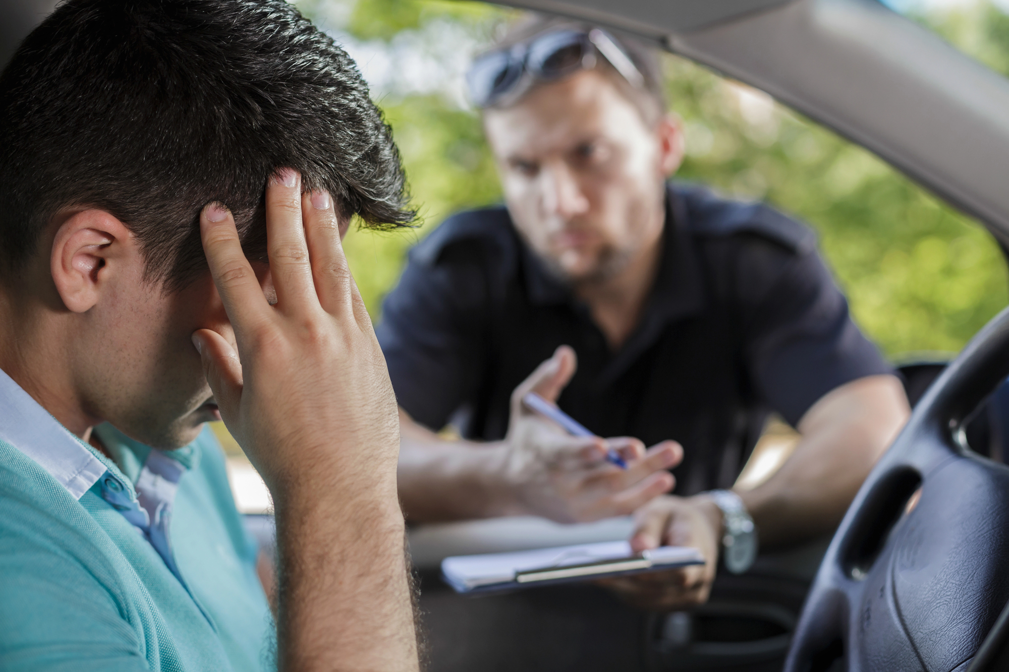 police talking to driver